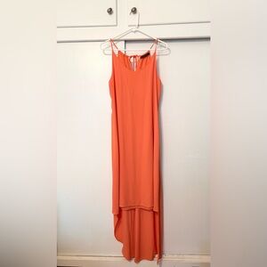 BCBGMaxAzria Orange Halter High-Low Cocktail Dress